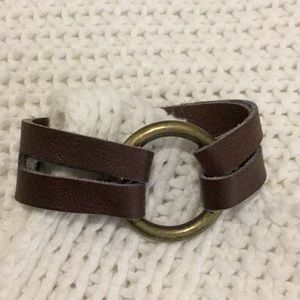 Magnolia original Brown Leather and Brass Bracelet